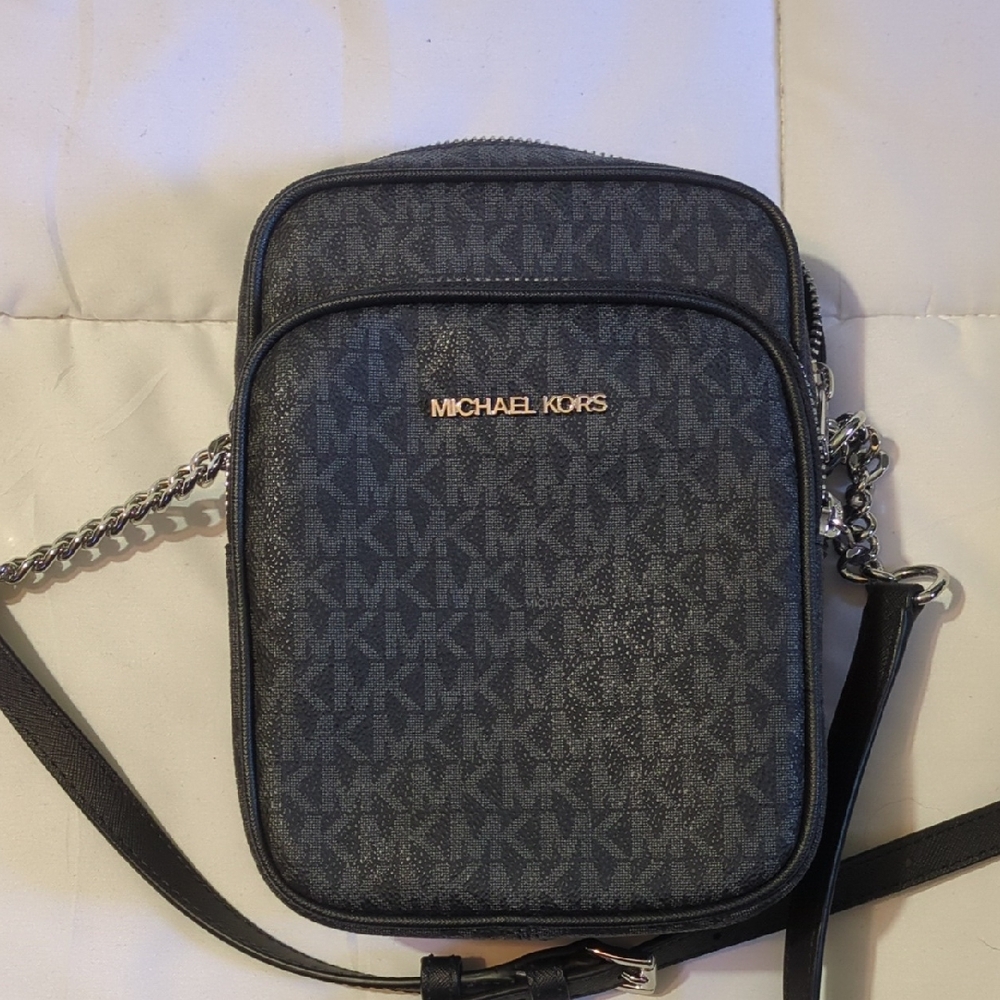 Michael Kors Gray and Black Messenger Bag